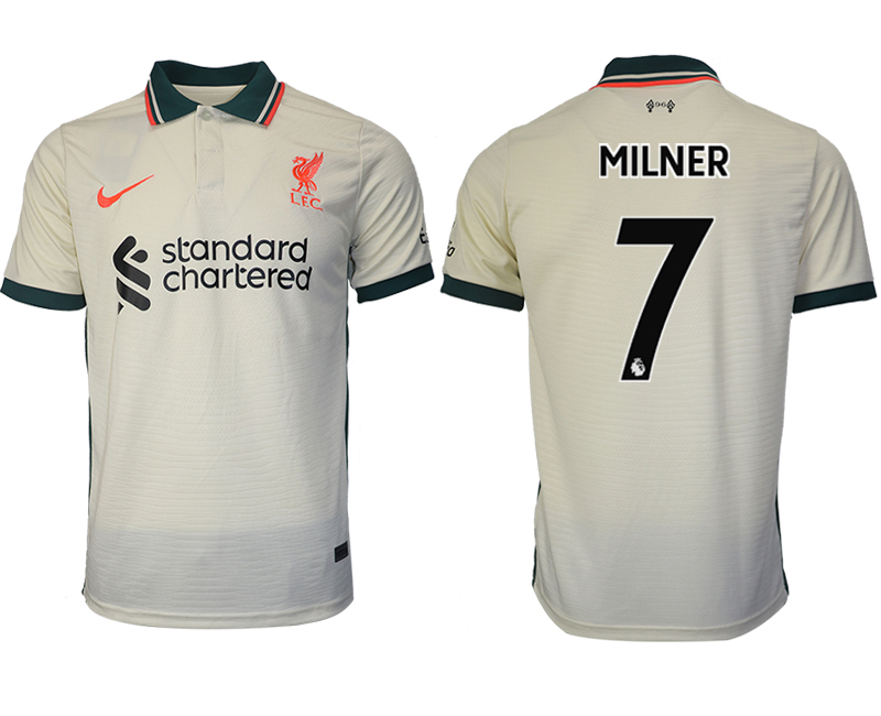 Men 2021-2022 Club Liverpool away aaa version cream #7 Soccer Jersey